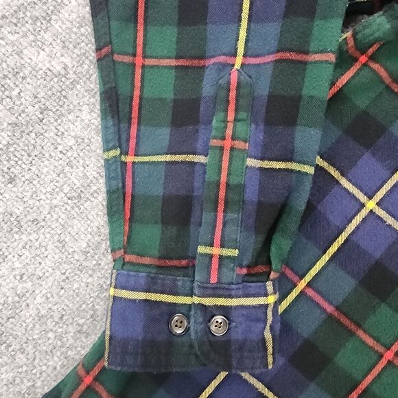 LL Bean Shirt Mens Medium Scotch Plaid Flannel Traditional Long Sleeve Outdoor - Picture 9 of 16